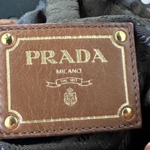 Authentic Prada "Paperbag" Leather Hobo Bag - Picture 2 of 5